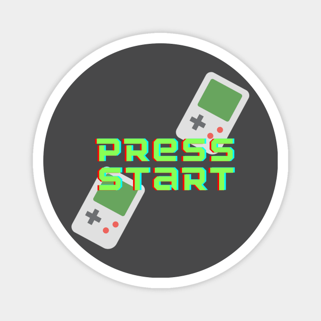 Retro Press Start Gamer Apparel Magnet by Topher's Emporium